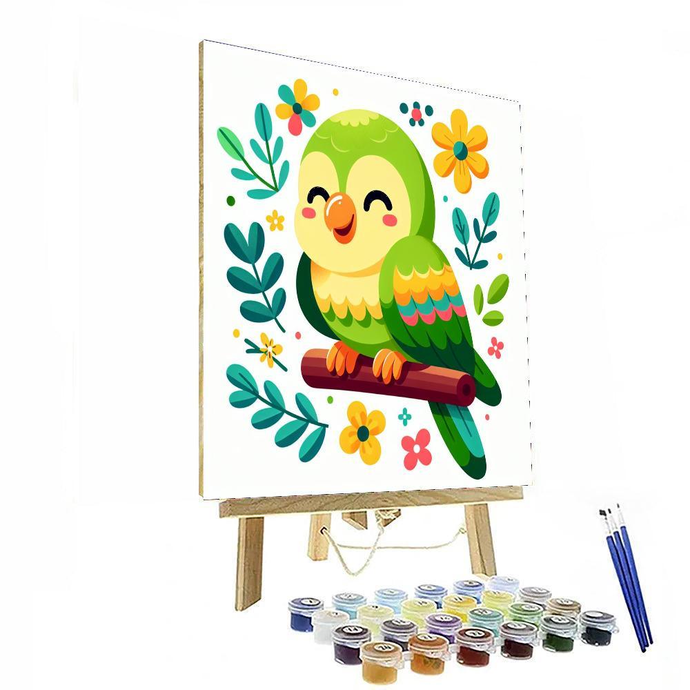 Playful Parakeet DIY Paint By Numbers