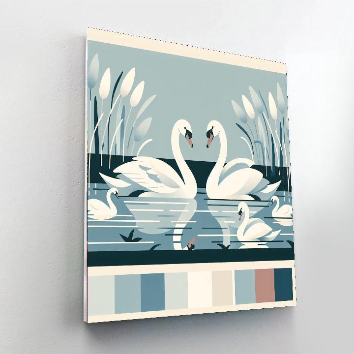 Singing Swans Paint By Numbers Art