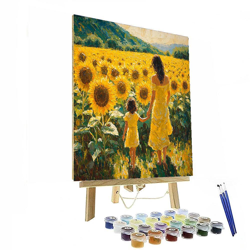 A Mother's Sunflower Garden Paint By Color