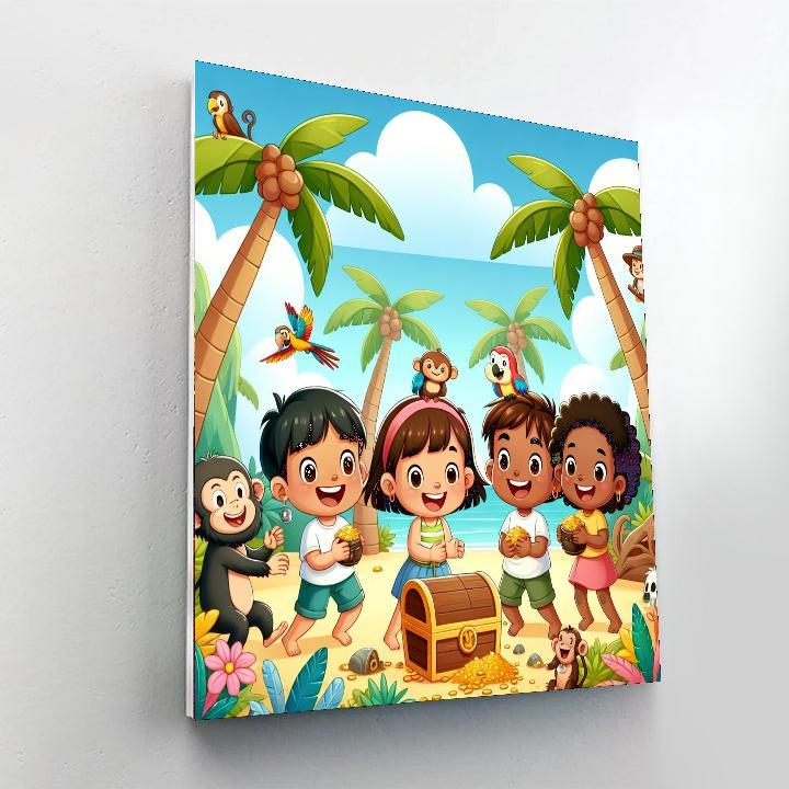 Vibrant Adventure Island Number Painting