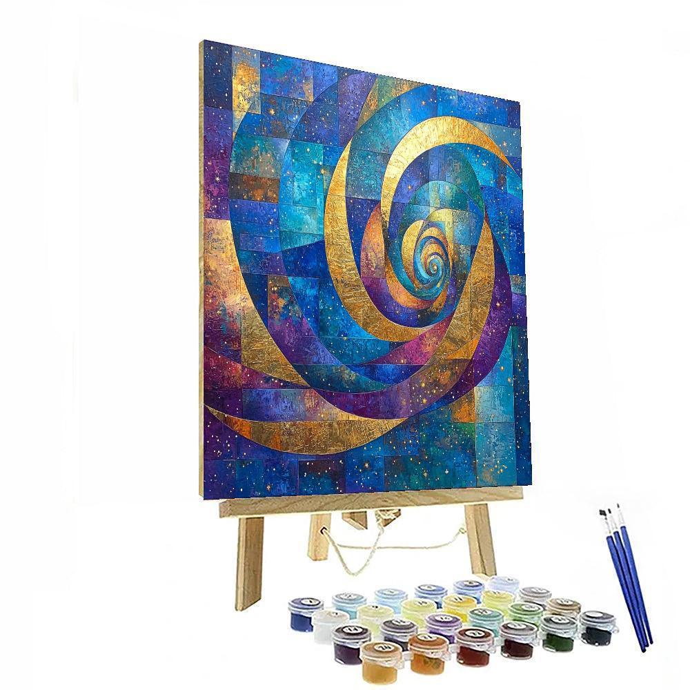 Paul Cézanne Inspired Abstract Cosmic Waves  Paint By Number