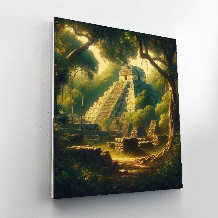 Ancient Mayan Jungle Ruins Paint By Color
