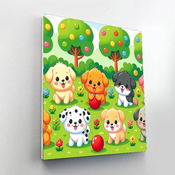Puppy Playdate Numbered Painting Kits