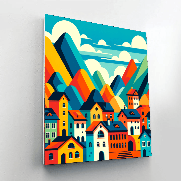 Mystical Mountain Village Paint By Numbers