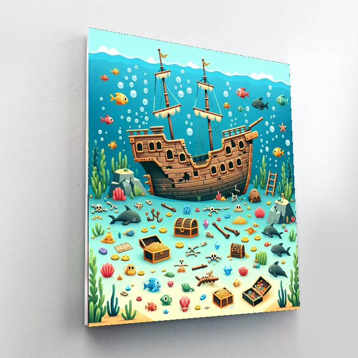 Sunken Treasure Ship Paint By Number