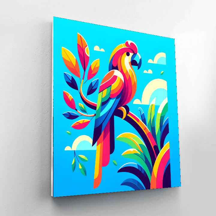 Tropical Parrot Paradise Paint By Color