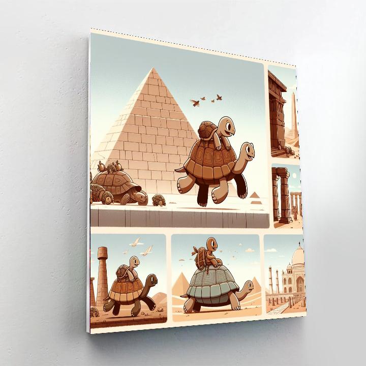 Timeless Tortoise Travels Number Painting