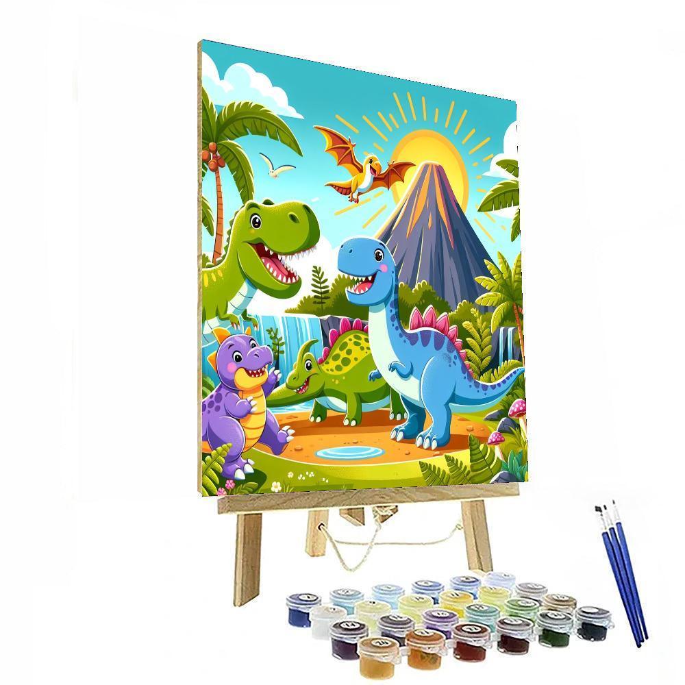 Exciting Dino Exploration Painting By Numbers Kit