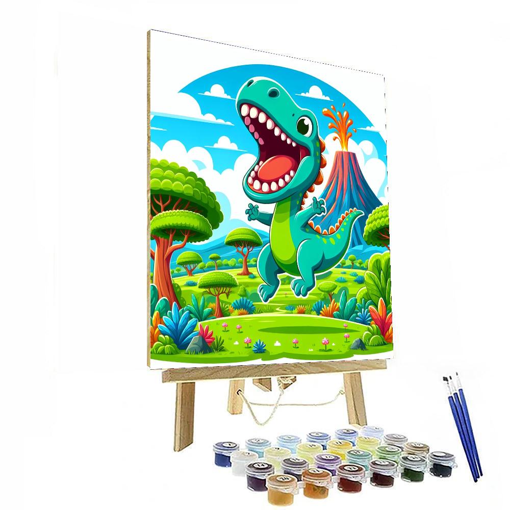 Joyful Dinosaur Dance Numbered Painting Kits