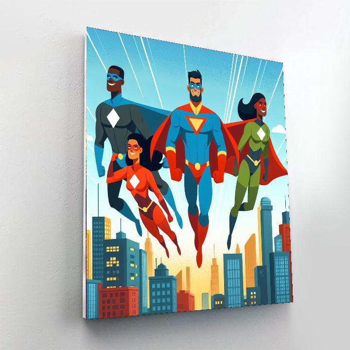 Superhero Skyline Adventure Paint By Number