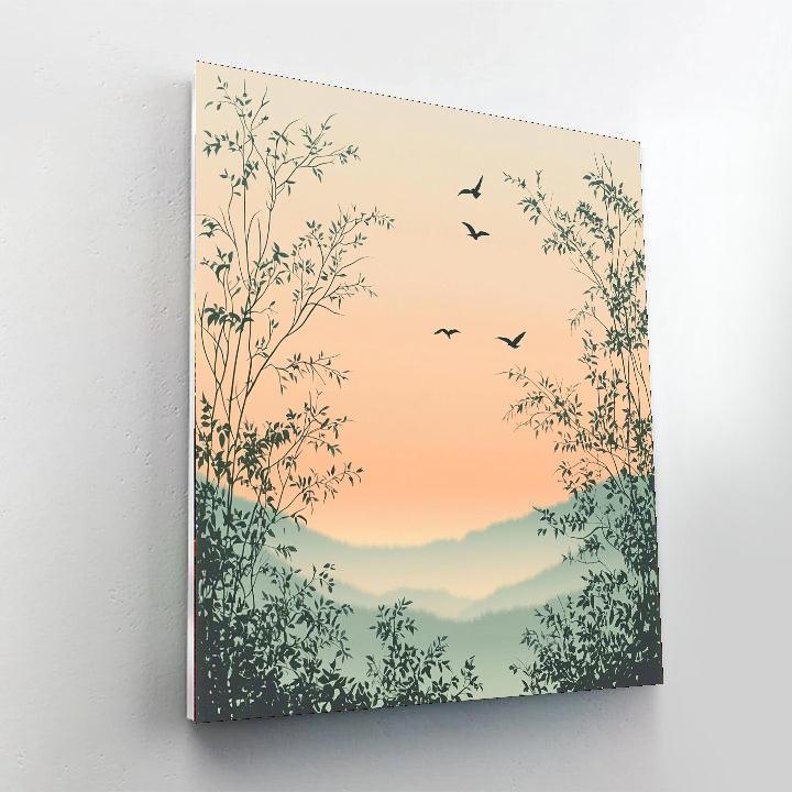 Nandalal Bose Inspired Dawn Chorus Reverie  Painting Number Kit