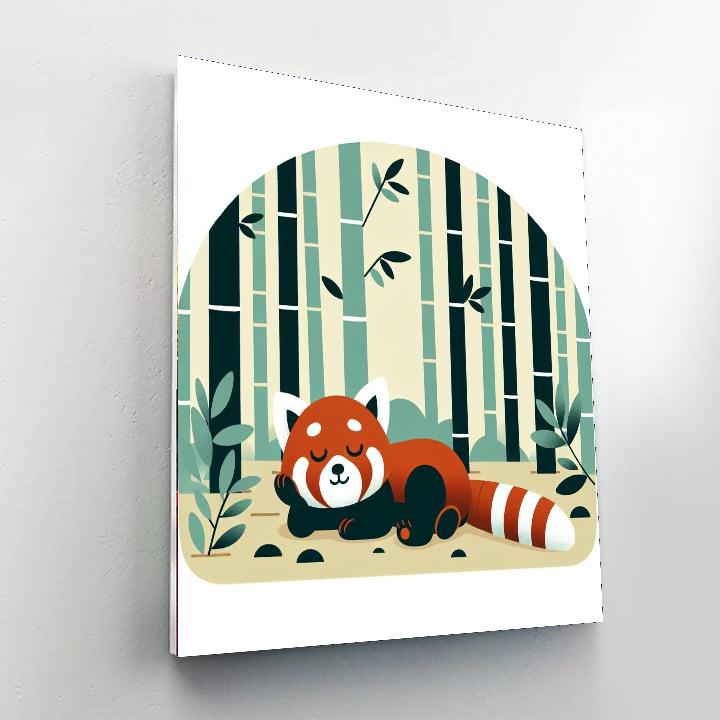 Resting Red Pandas Numbered Painting Kits