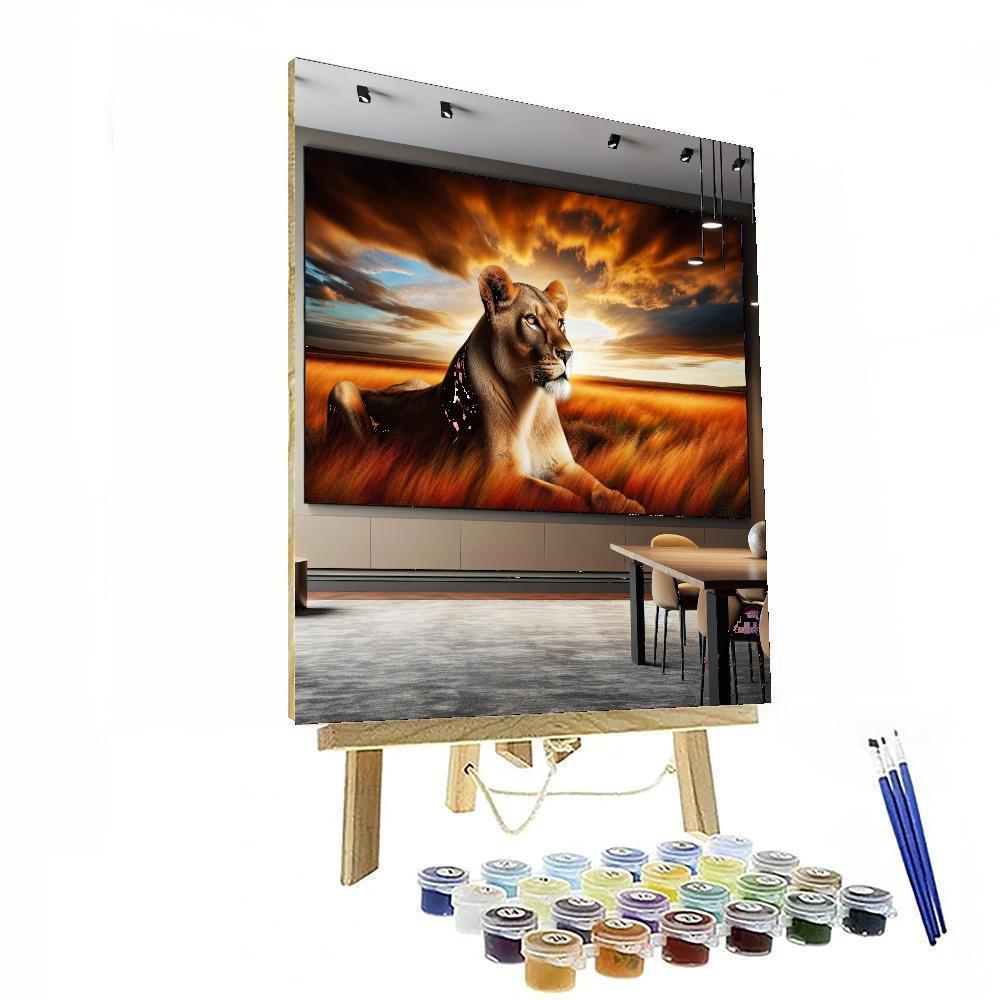 Majestic Lioness Number Painting