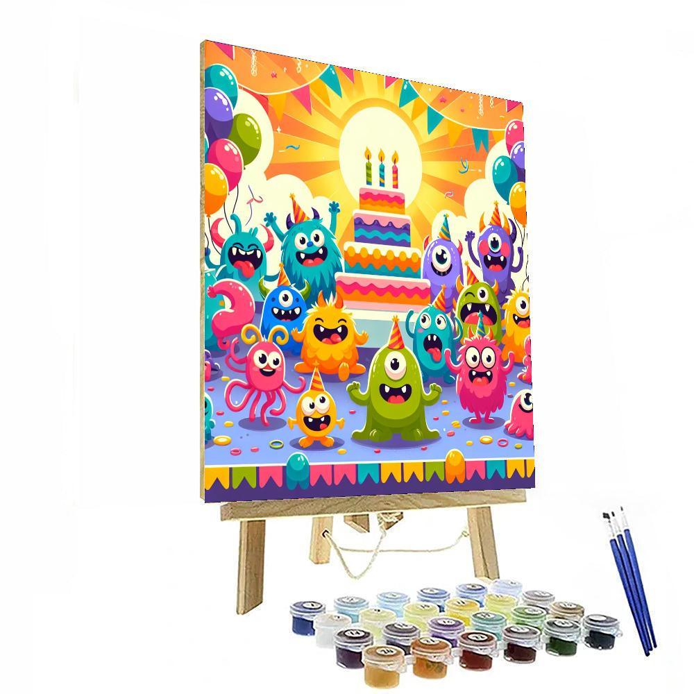 Playful Monster Gathering Painting Number Kit