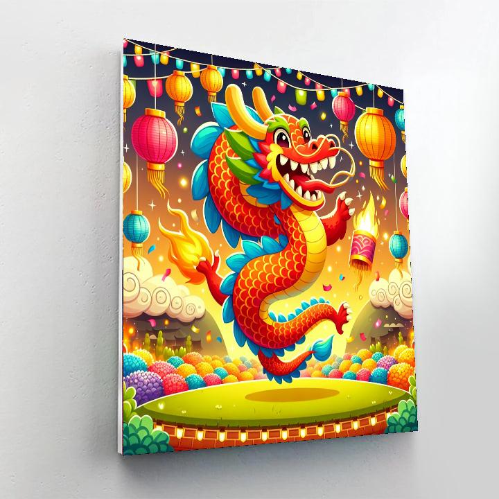 Dazzling Dragon Dance Numbered Painting Kits