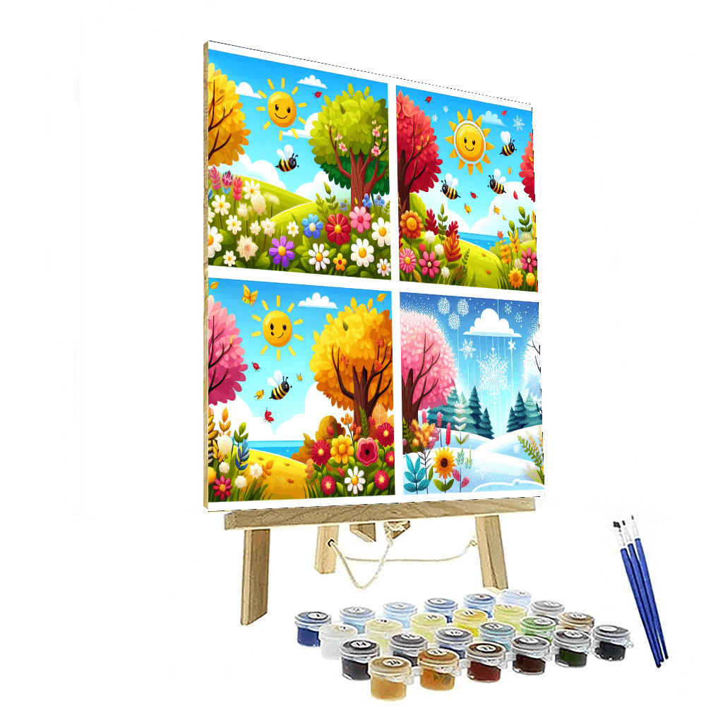 Joyful Journey Through Seasons Painting Number Kit