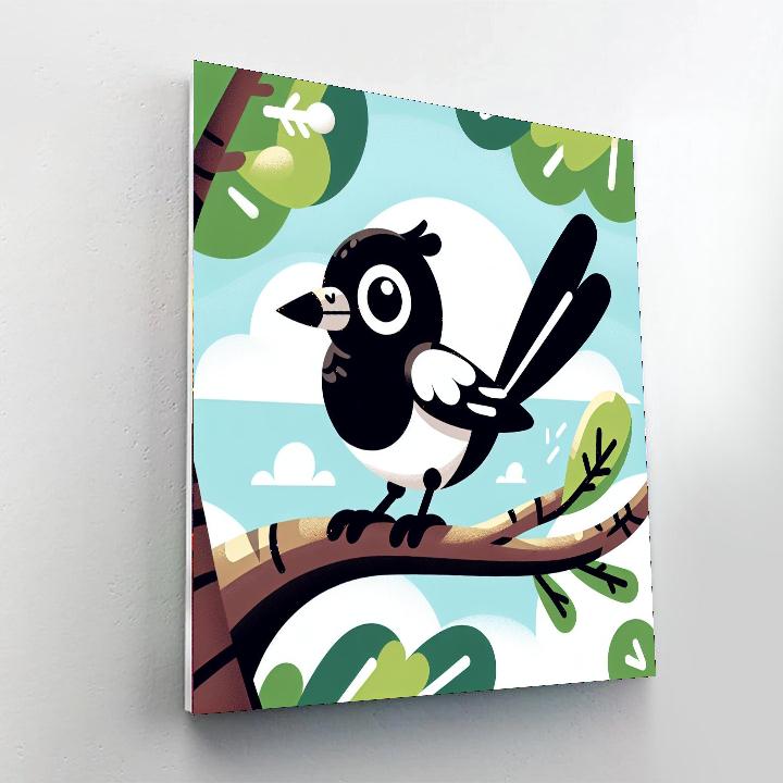 Mischievous Magpie Paint By Numbers Art