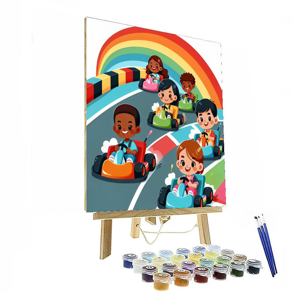 Rainbow Race Track Numbered Painting Kits