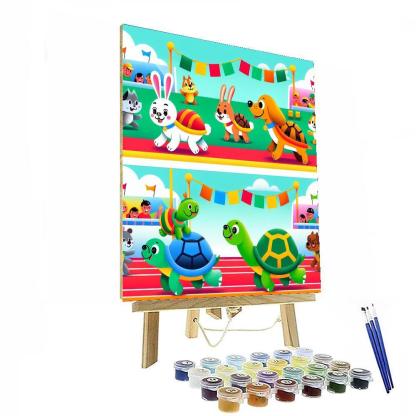 Silly Animal Race DIY Paint By Numbers