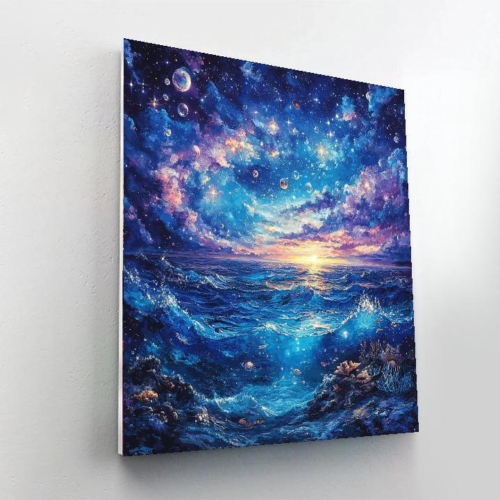 Salvador Dalí Inspired Cosmic Ocean Adventure  Painting By Numbers Kit