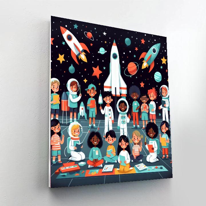 Galactic Adventure Camp Number Painting