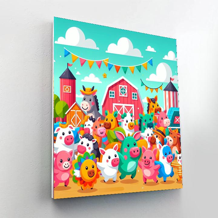 Festive Farmyard Fun Painting Number Kit