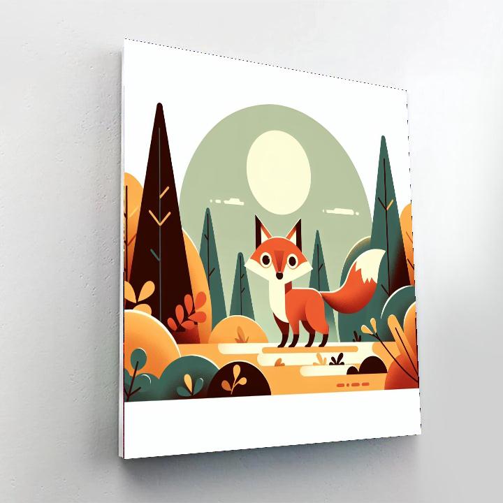 Friendly Fox Woodland Number Painting