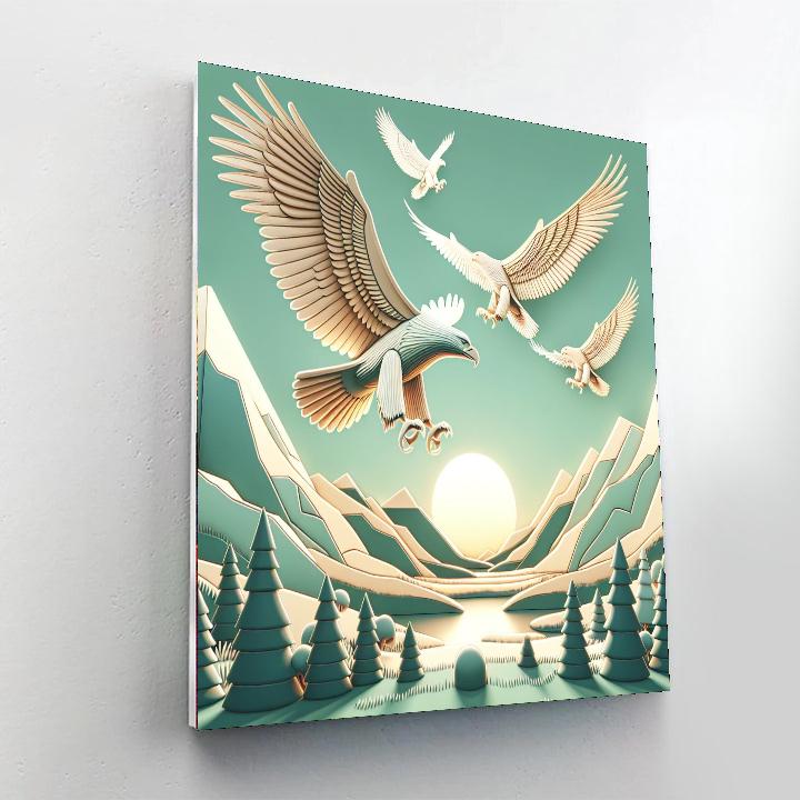 Elegant Eagles Numbered Painting Kits