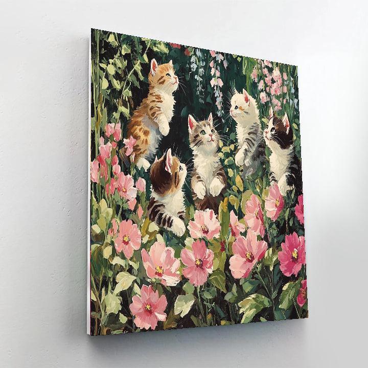 Henriette Ronner-Knip Inspired Dancing Felines  Painting By Numbers Kit
