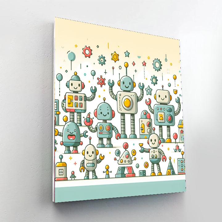 Super Silly Robot Adventure Painting Number Kit