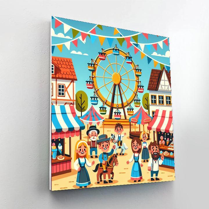 Happy Village Carnival Paint By Numbers