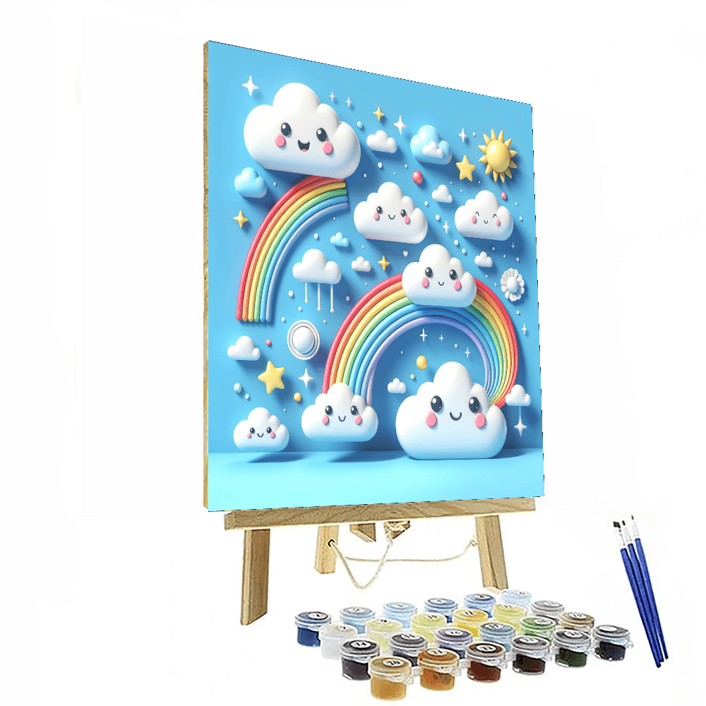 Playful Cloud Creatures Paint By Numbers Kits