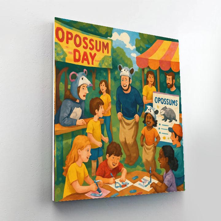 Opossum Day Painting By Numbers Kit