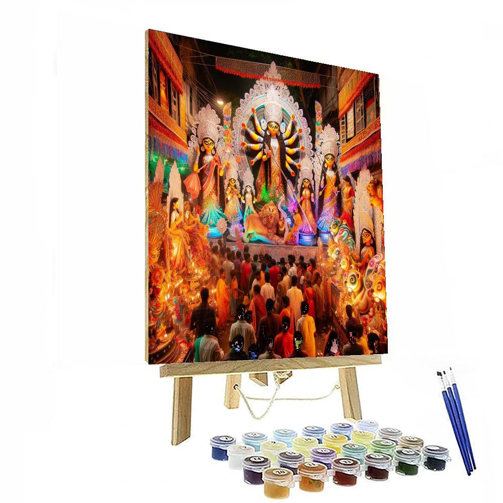 Kolkata Durga Puja Number Painting