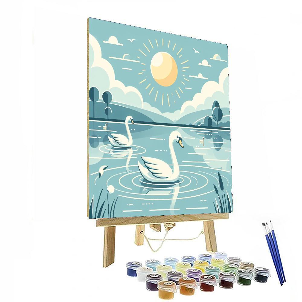 Majestic Swan Lake Paint By Numbers Art