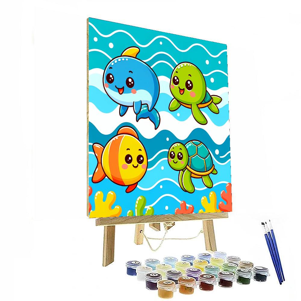 Colorful Marine Life Paint By Numbers Art
