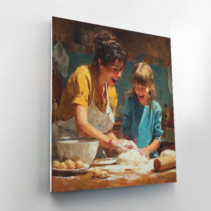 Baking Cookies With Mom Painting Number Kit