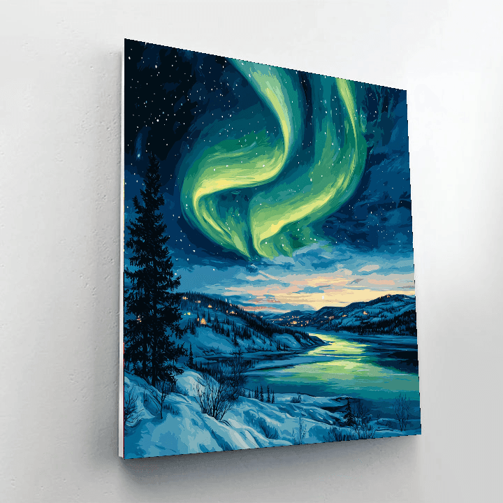 Edvard Munch Inspired Aurora Borealis  DIY Paint By Numbers