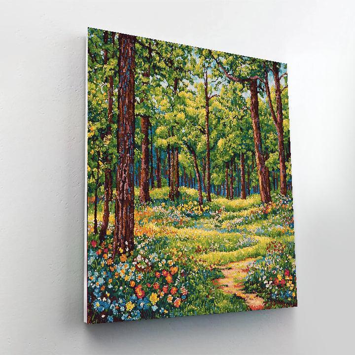 Georges Seurat Inspired Enchanting Forest Of Colors  Paint By Numbers Kits