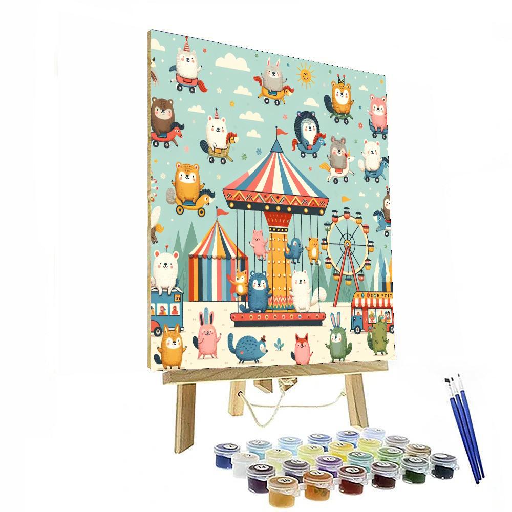 Happy Animal Carnival Paint By Numbers Art
