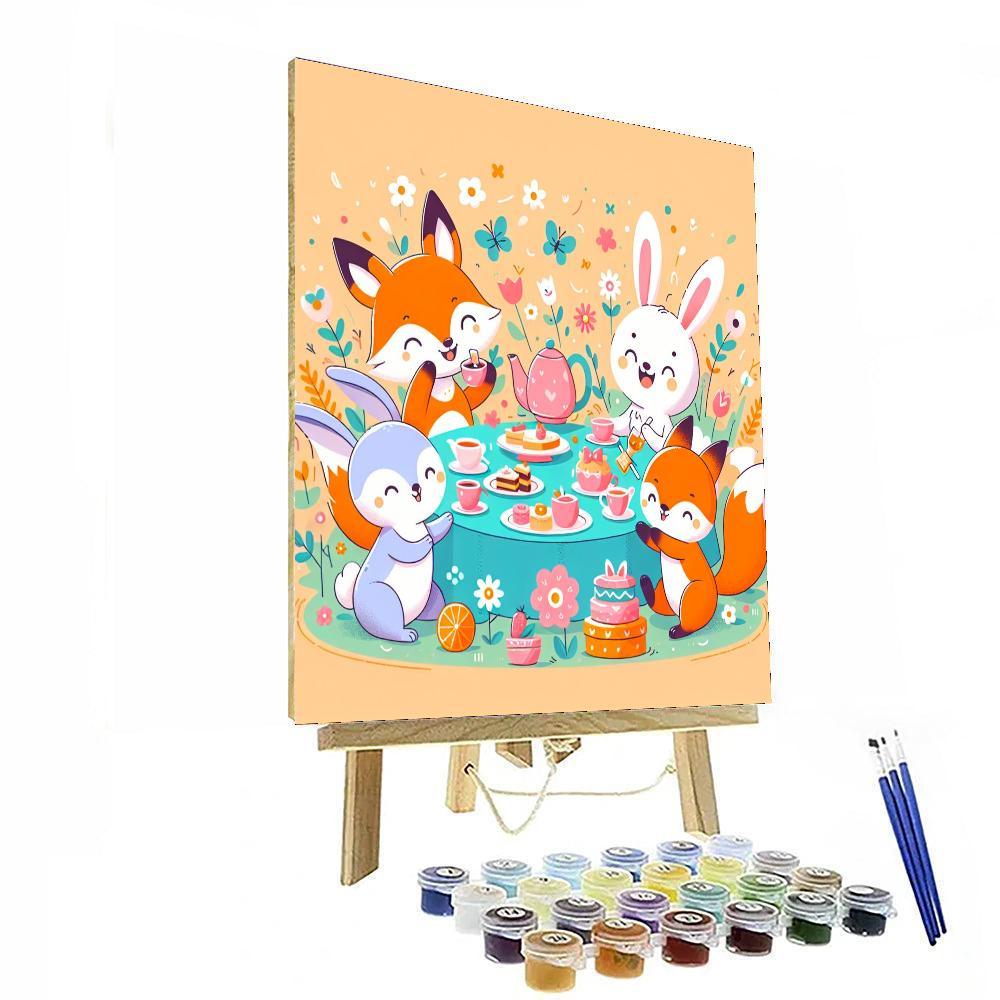 Cute Animal Tea Party Numbered Painting Kits