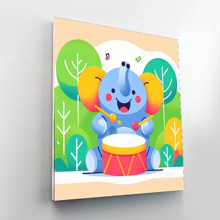 Jungle Jam Elephant Number Painting