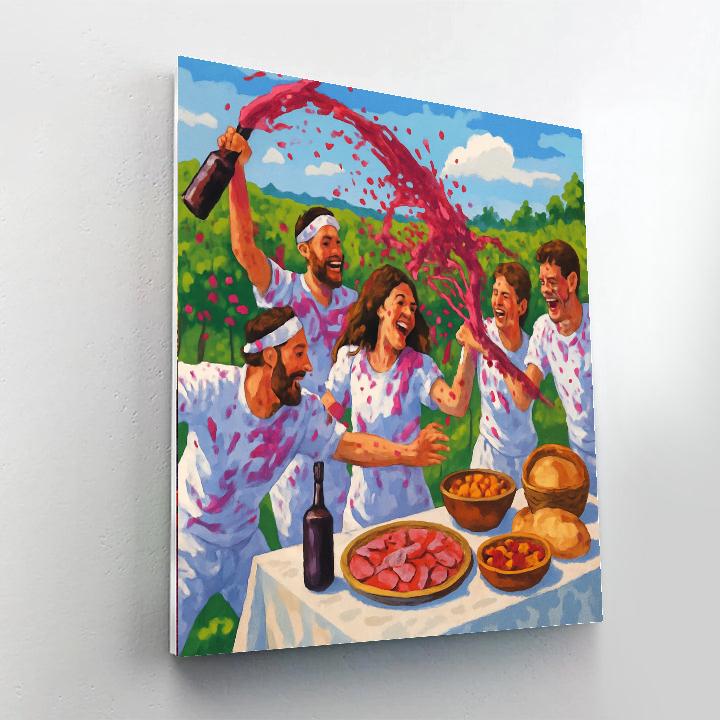 San Vino Wine Fight - La Rioja, Spain Paint By Numbers Art