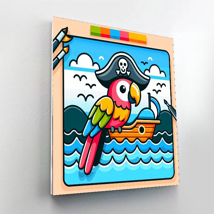 Pirate Parrot's Adventure DIY Paint By Numbers