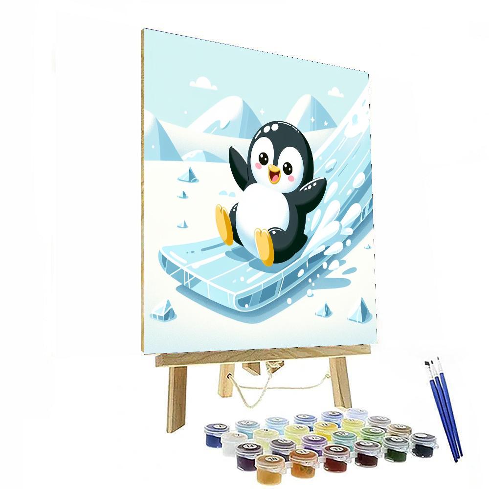 Spunky Penguin Number Painting