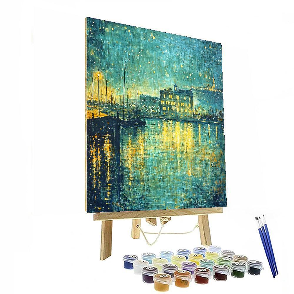 James Whistler Inspired Luminous Urban Nightscape  Paint By Numbers