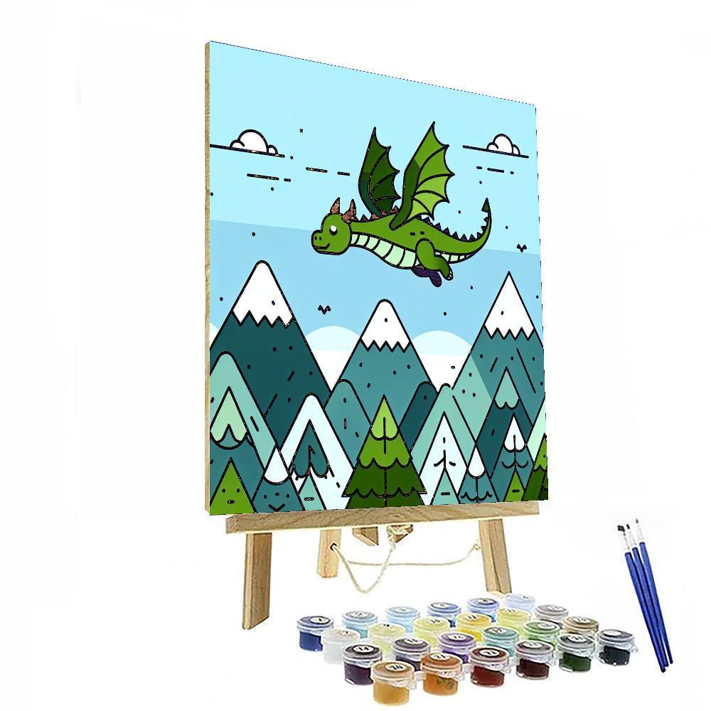 Mystic Mountain Dragon Paint By Color