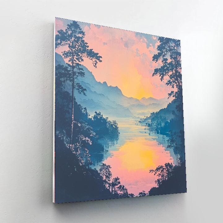 Utagawa Hiroshige Inspired Radiant Morning  Paint By Numbers Art