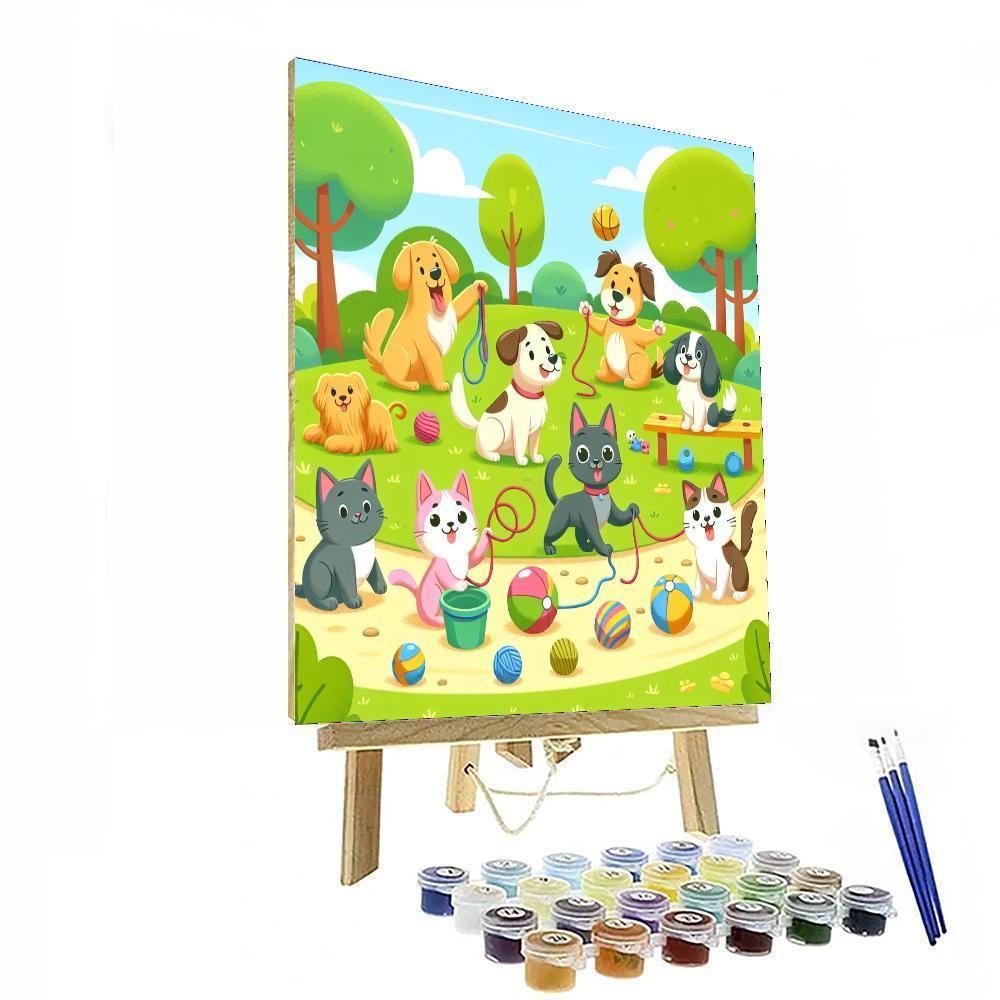 Cheerful Pet Park Number Painting
