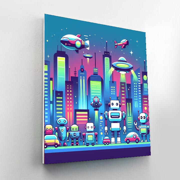 Robot City Chronicles Painting By Numbers Kit